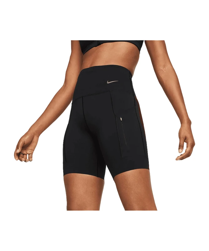 NIKE DQ5923-010 W NK DF GO HR 8IN Short Shorts Women's Black/Black Size 2XS