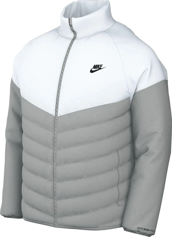 NIKE FB8195-077 M NK WR TF MIDWEIGHT PUFFER Jacket Men's LT SMOKE GREY/WHITE/BLACK Size L