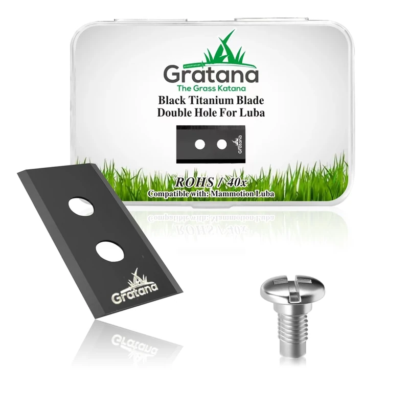 Gratana - Robotic Lawn Mower Blade (40, for Luba - Double Hole) for Mammotion Endurance Replacement Blades Robotic Lawn Mowers, Fits AWD 5000, 3000, 1000 (5 Sets, 40 Blades)
