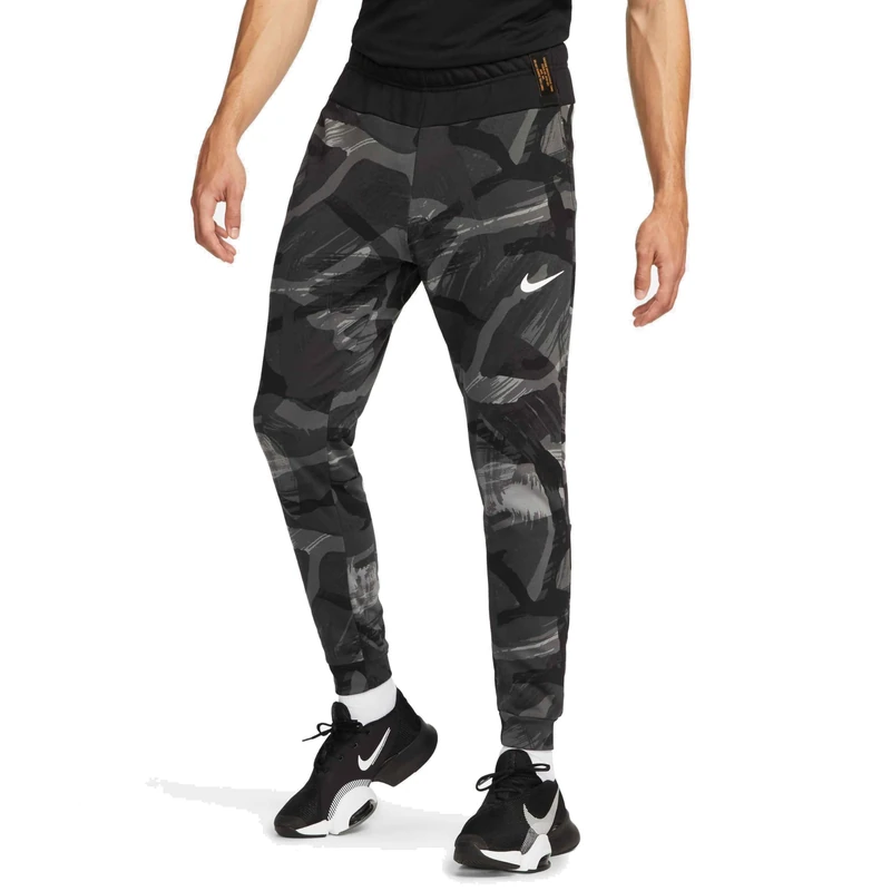 NIKE FB7081-010 M NK DF FLC Pant Taper CAMO Pants Men's Black/Coconut Milk Size 2XL