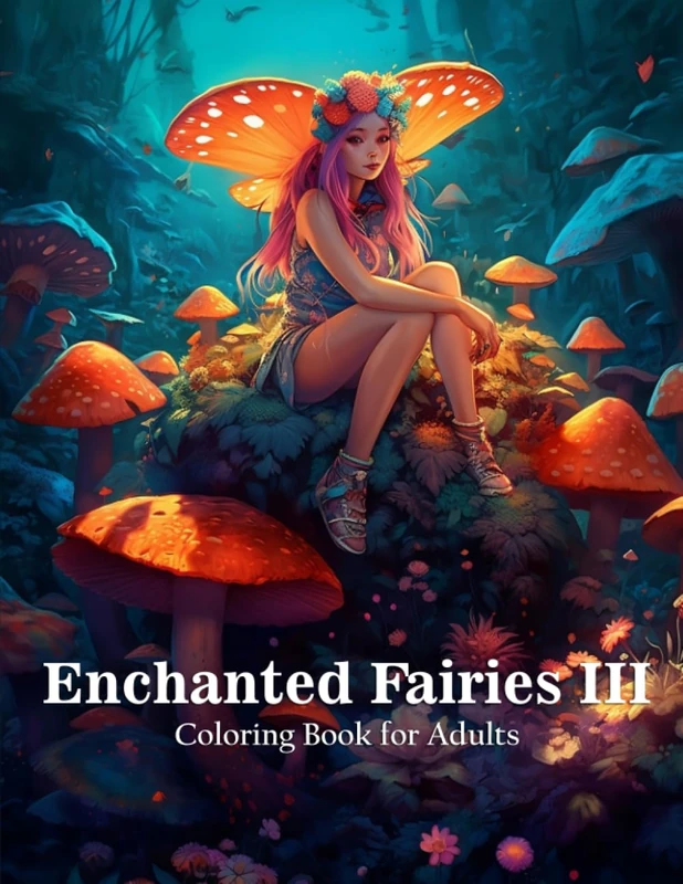 Enchanted Fairies III Coloring Book for Adults and Teens: A Beautiful Forest Fairies illustrations for Relaxation and Stress Relief - Flower Design And Magical Forest