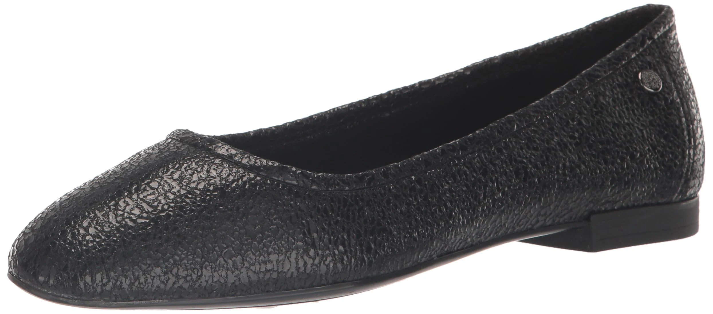 Vince Camuto Women's Minndy Casual Flat Ballet, Black Crinkle, 3 UK