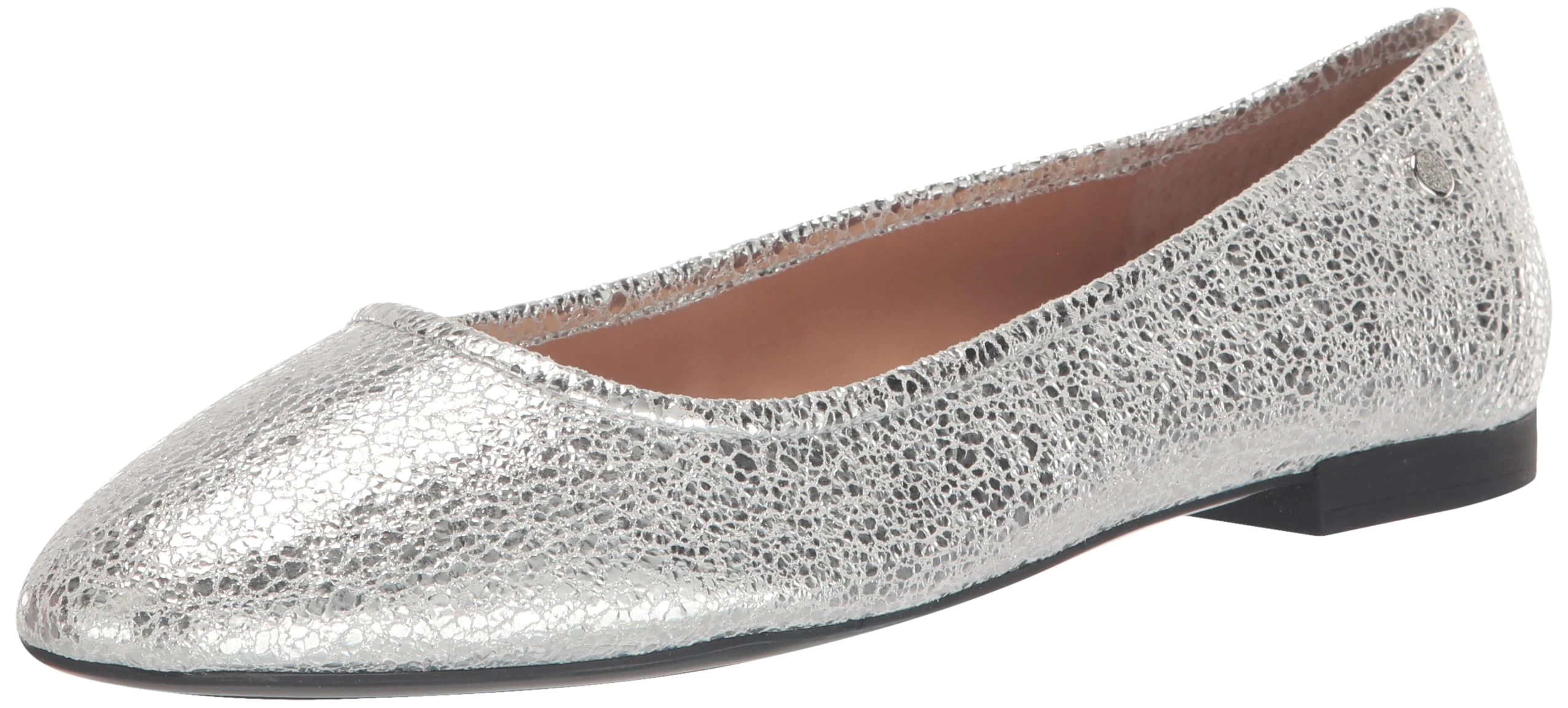 Vince Camuto Women's Minndy Casual Flat Ballet, Silver, 3 UK