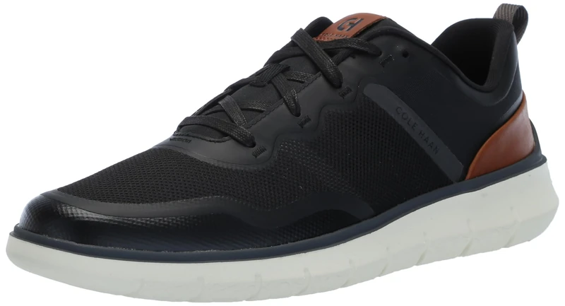 Cole Haan Men's Shoes-Generation Zerogrand Textile Sneaker, Black/British Tan/Ivory, 10.5 UK