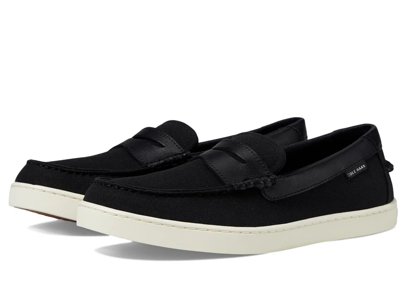 Cole Haan Men's Nantucket Penny Txt Loafer, Black Canvas/Black/Ivory, 11 UK