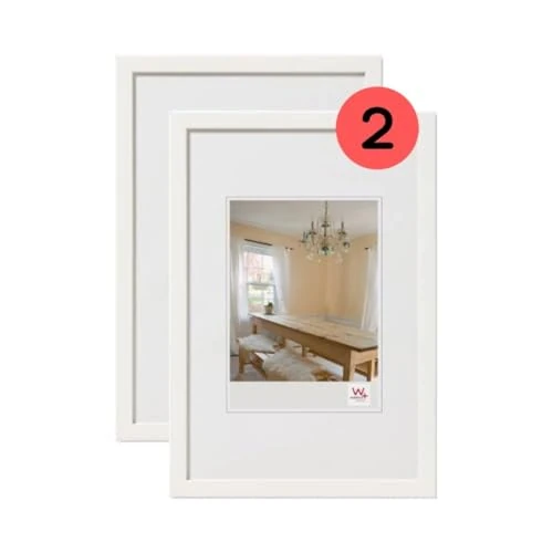walther design BP460VD Peppers Picture Frame, Polar White, 40 x 60 cm, Pack of 2, Wooden Frame