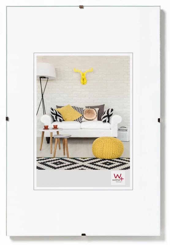 walther design RB460KD Picture Frame with Clear Glass, 40 x 60 cm, Pack of 2, Frameless Picture Holder