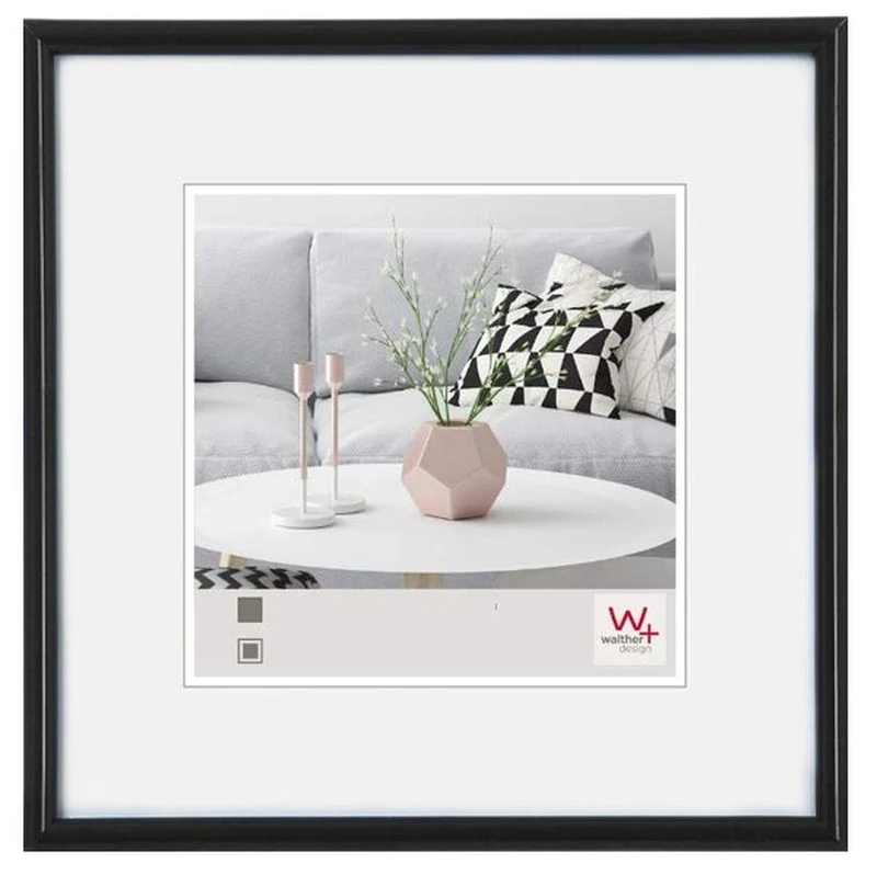 walther design KB440H3 Galeria Picture Frame, Black, 40 x 40 cm, Pack of 3, Plastic Frame