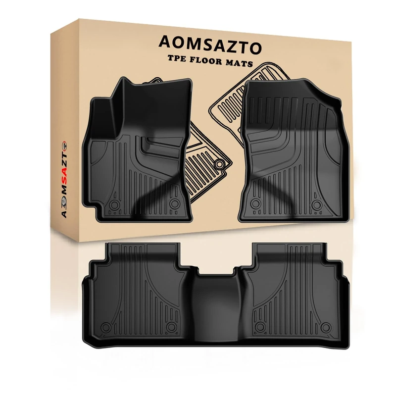 AOMSAZTO Floor Mats for Toyota Corolla Sedan 2014-2019, Heavy Duty TPE All Weather Automotive Floor Mats, 1st & 2nd Row Full Set Floor Liners, Anti Skid Car Mats(not fit for Hatchback), Black