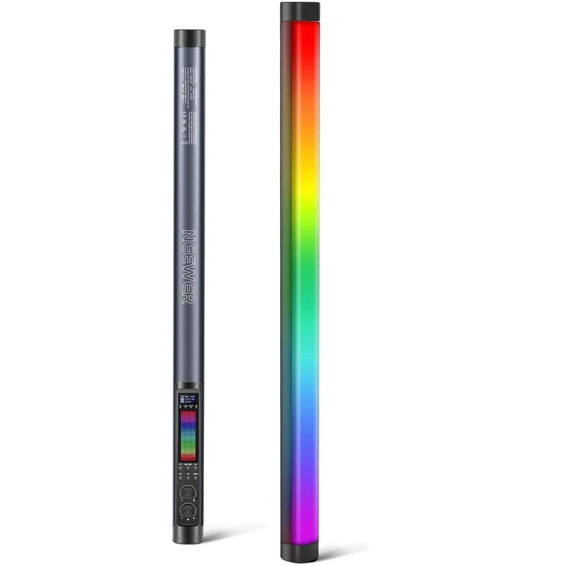 Neewer TL60 RGB Tube Light, Full Color RGBWW Photography Handheld LED Video Lighting Wand Stick Supports APP/2.4G/DMX Control, 7 Pixel Effects 18 Scenes, 2500K-10000K CRI97+ TLCI98+, 3000mAh Battery