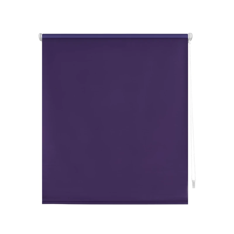 Decorblind | Smooth Opaque Roller Blind Without Tools and Without Drilling, Measure 87 x 180 cm (Width x Length), Fabric 84 x 175 cm - Violet Color, for Windows