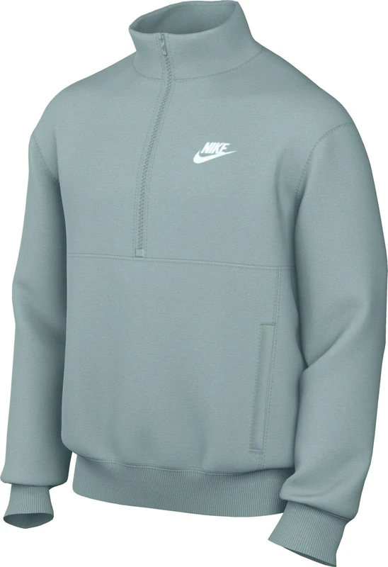NIKE DD4732-309 M NSW CLUB BB HZ TOP Sweatshirt Men's MINERAL/MINERAL/WHITE Size XS