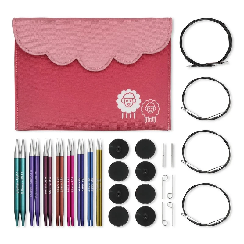 KnitPro Zing Deluxe Interchangeable Needle Set 5" (13cm) | 8 Sizes (3.5mm to 8mm)