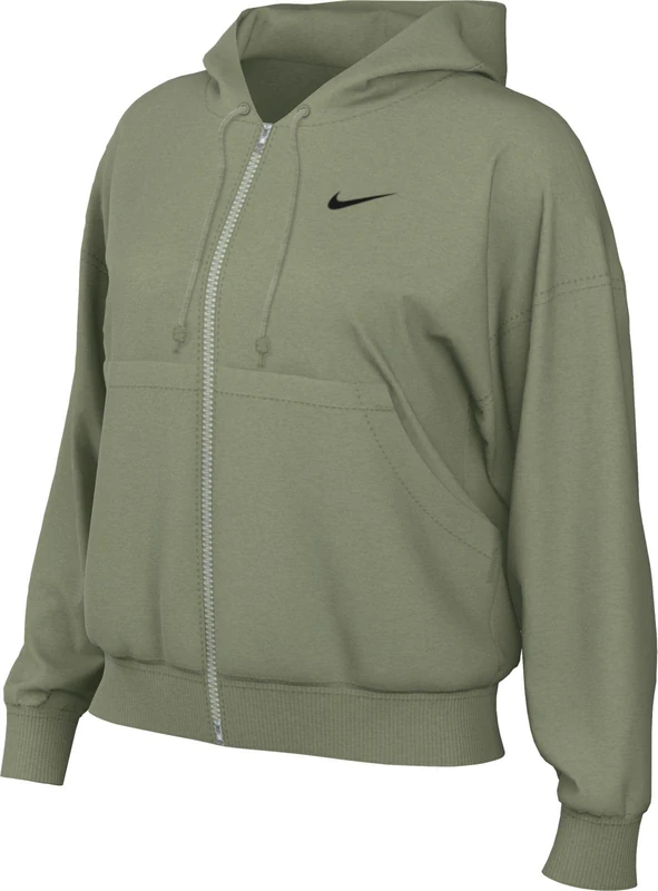 NIKE DQ5758-386 W NSW PHNX FLC FZ OS HOODIE Sweatshirt Women's OIL GREEN/BLACK Size 2XS