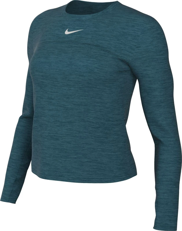 NIKE FB4297-381 W NK SWIFT ELMNT DF UV CRW TOP Sweatshirt Women's GEODE TEAL/CLEAR JADE II/REFLECTIVE Size L