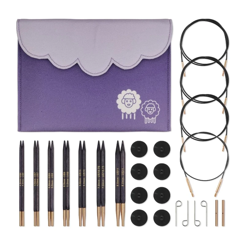 KnitPro J’Adore Cubics Deluxe Interchangeable Needle Set 5" (13cm) | 7 Sizes (4mm to 8mm)