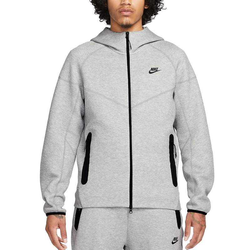 NIKE FB7921-063 M NK TCH FLC FZ WR HOODIE Sweatshirt Men's DK GREY HEATHER/BLACK Size 2XL-T