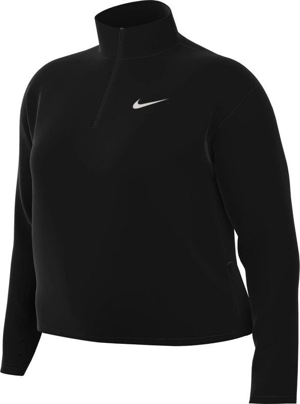 NIKE FB4318-010 W NK SWIFT ELMNT DF UV HZTOP Sweatshirt Women's BLACK/REFLECTIVE SILV Size 3X