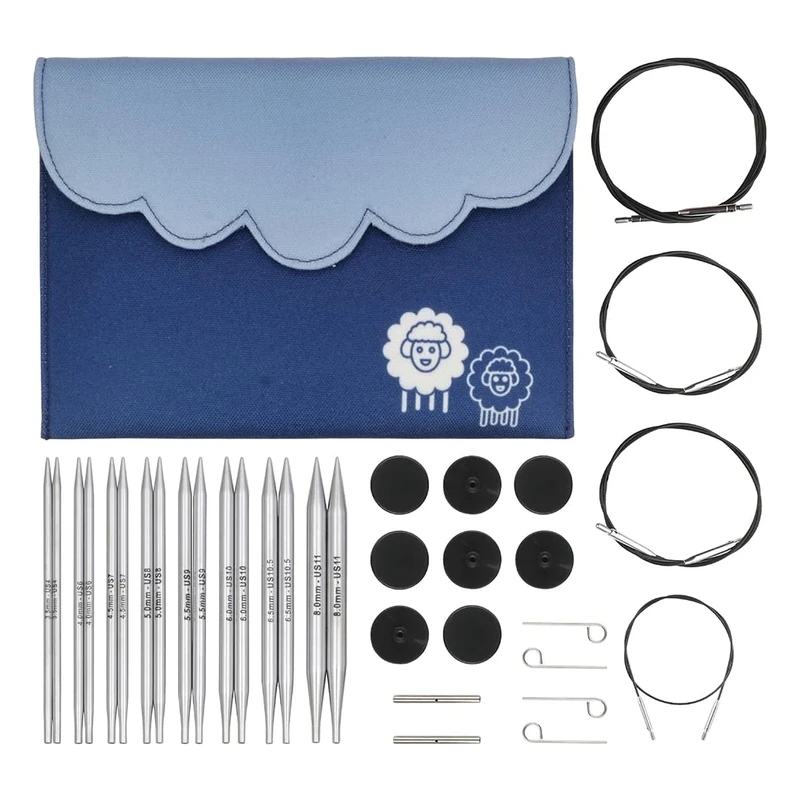 KnitPro Nova Deluxe Interchangeable Needle Set 5" (13cm) | 8 Sizes (3.5mm to 8mm)