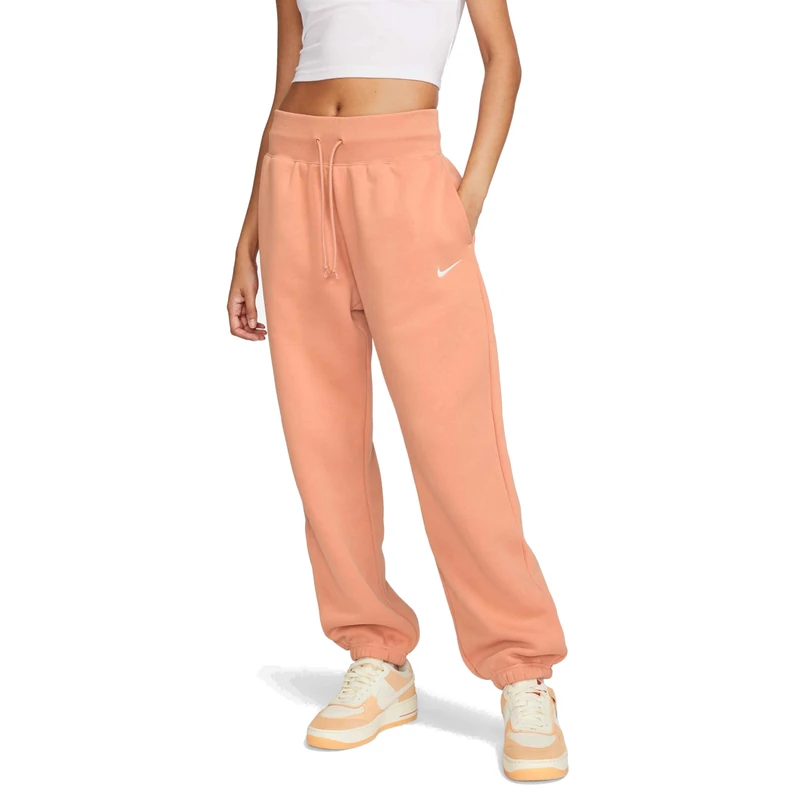 NIKE DQ5887-225 W NSW PHNX FLC HR OS Pant Pants Women's Amber Brown/SAIL Size XL-S