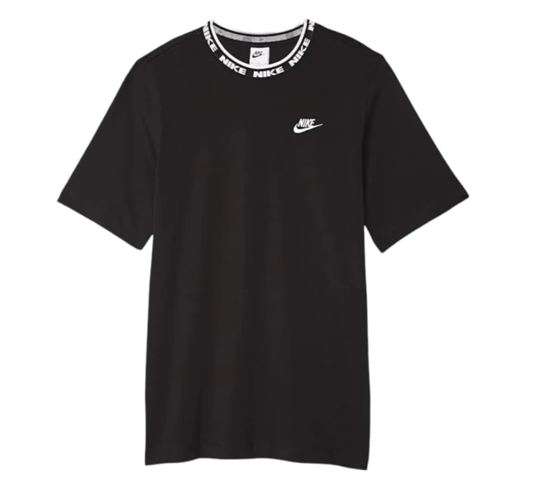 NIKE FB7309-010 M NK CLUB LBR SS TOP Sweatshirt Men's BLACK/WHITE Size XL