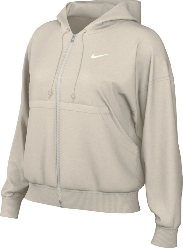 NIKE DQ5758-104 W NSW PHNX FLC FZ OS HOODIE Sweatshirt Women's LT OREWOOD BRN/SAIL Size L