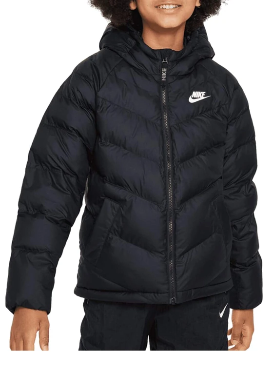 NIKE FN7730-010 K NSW SYN FL HD JCKT Jacket Unisex BLACK/WHITE Size XS