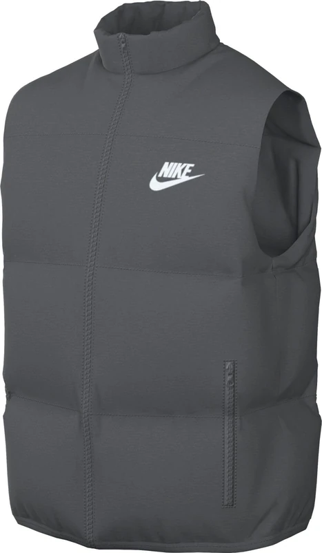 NIKE FB7373-068 M NK TF CLUB PUFFER VEST Jacket Men's IRON GREY/WHITE Size L