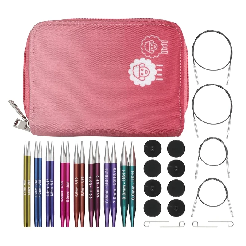 KnitPro Zing Deluxe Interchangeable Needle Set 4" (10cm) | 8 Sizes (3.5mm to 8mm)