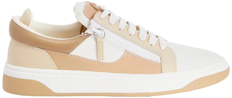 Giuseppe Zanotti GZ94 Low Top Sneakers - Beige/White Size 2