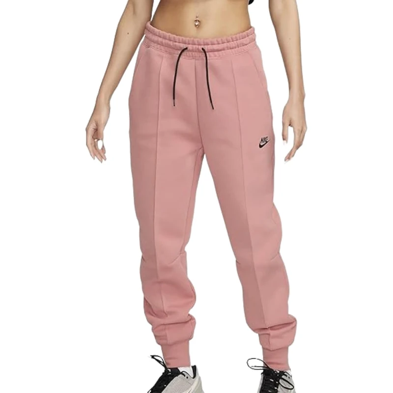 NIKE FB8330-618 W NSW TCH FLC MR JGGR Pants Women's RED Stardust/Black Size M