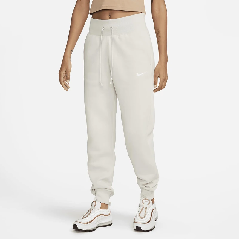 NIKE DQ5688-104 W NSW PHNX FLC HR Pant STD Pants Women's LT Orewood BRN/SAIL Size XL