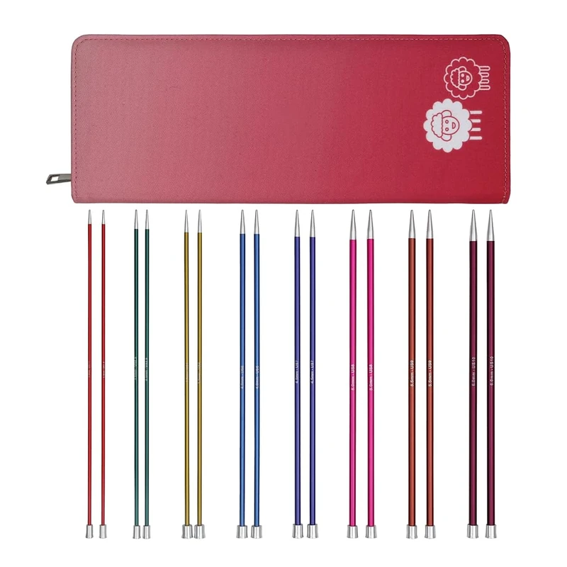 KnitPro Zing Deluxe Single Pointed Needle Set 10" (25cm) | 8 Sizes (2.5mm to 6mm)