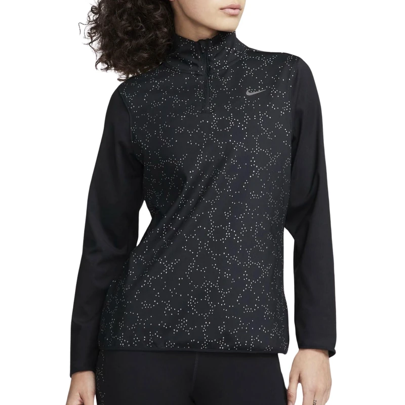 NIKE FB4562-010 W NK Swift ELMNT SSNL NVLTY Leggings Women's Black/Reflective SILV Size XL