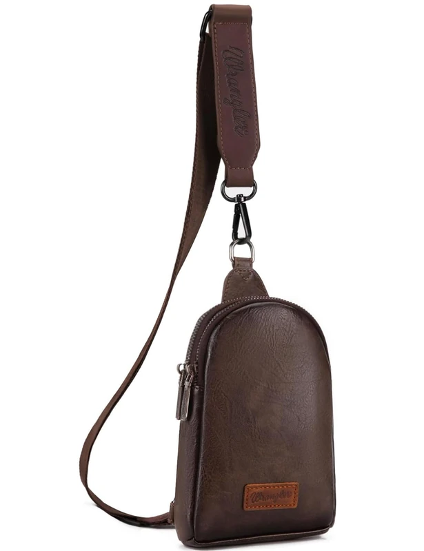 Wrangler Small Crossbody Sling Bags for Women Fanny Packs Chest Bag for Travel - Mother Day Gift, Classic-coffee