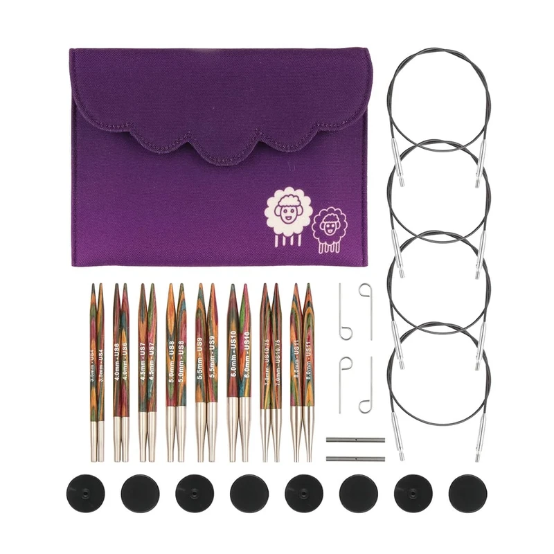 KnitPro Symfonie Deluxe Interchangeable Circular Needle Set 5" (13cm) | 8 Sizes (3.5mm to 8mm)