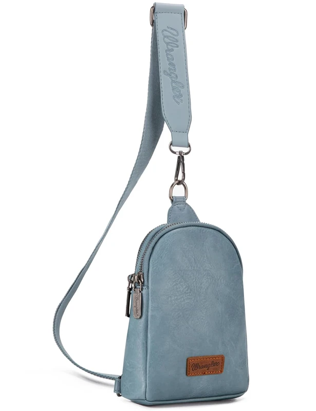 Wrangler Small Crossbody Sling Bags for Women Fanny Packs Chest Bag for Travel - Mother Day Gift, Classic-jean