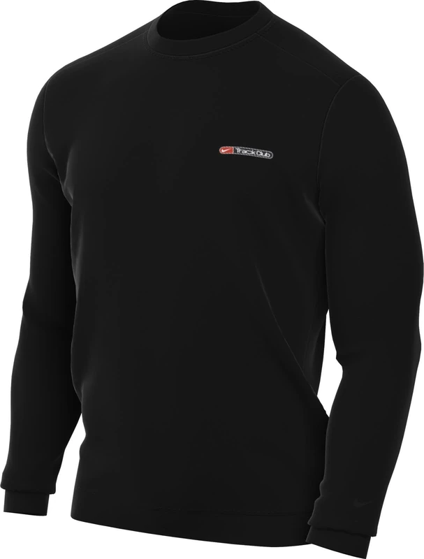 NIKE FB5508-010 M NK DF TRACK CLUB FLC CREW Sweatshirt Men's BLACK/SUMMIT WHITE Size S