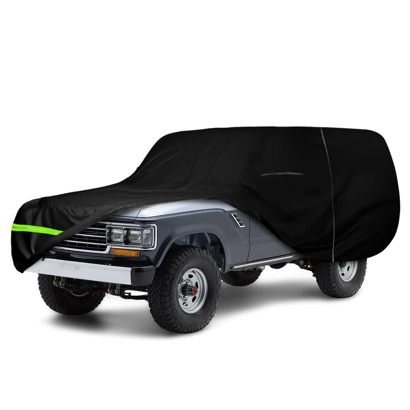 Waterproof Car Cover Replace for 1980-1992 Toyota Land Cruiser FJ60/FJ62 210T All Weather Classic Car Covers with Zipper Door for Snow Rain Dust Protection