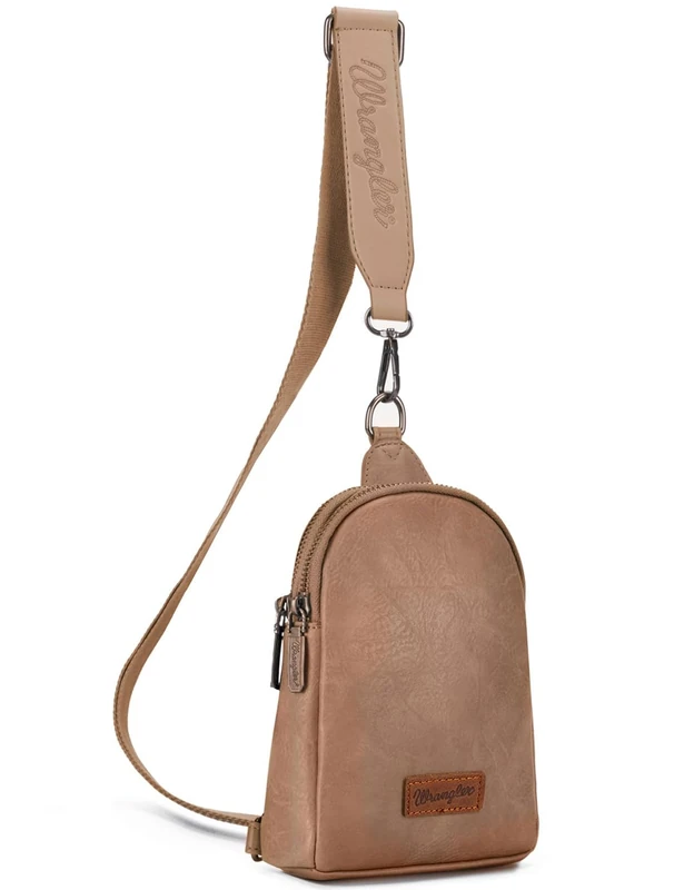 Wrangler Small Sling Bag for Women Crossbody Bags Chest Bag, A-khaki