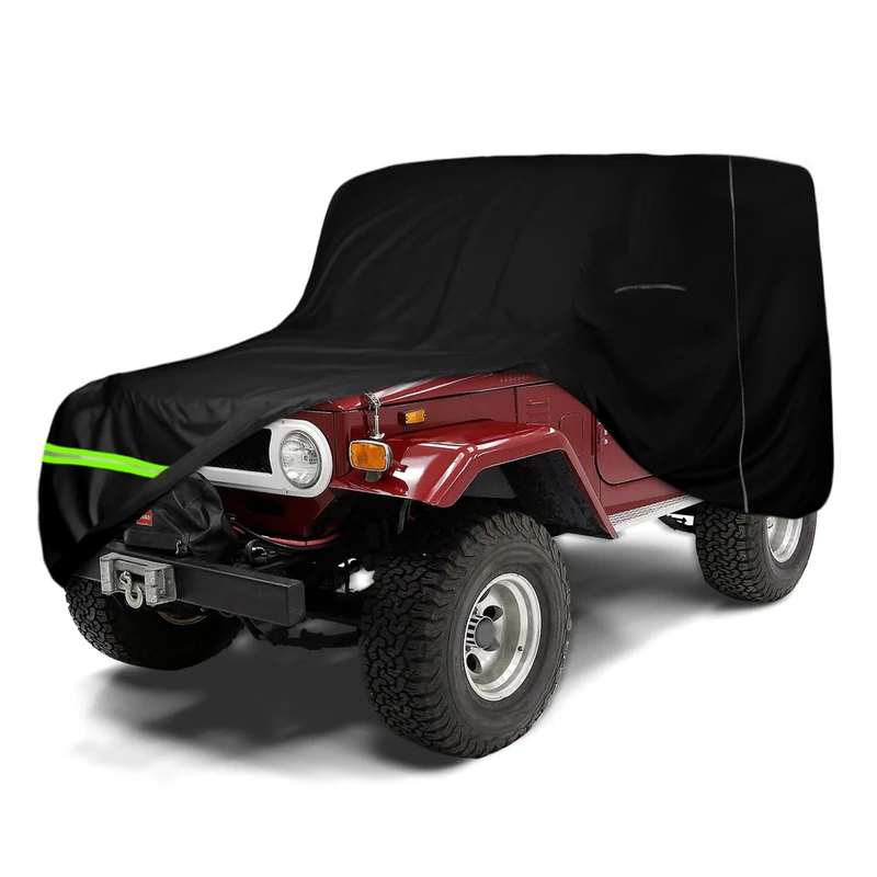 Waterproof Car Cover Replace for 1960-1984 Toyota Land Cruiser FJ40/41/42 210T All Weather Classic Car Covers with Zipper Door for Snow Rain Dust Protection