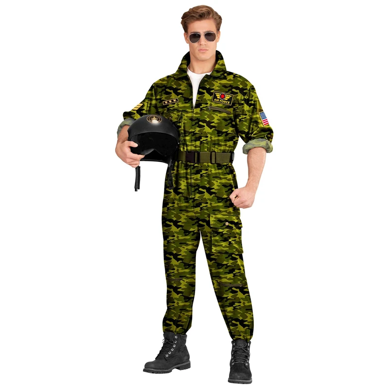 W WIDMANN MILANO Party Fashion - Men's Fighter Jet Pilot Costume, Aviation, Americans, Soldiers, Military, Carnival, Theme Parties