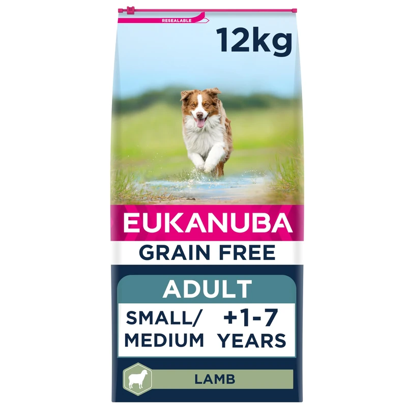 Eukanuba Grain Free Adult Small Medium Dry Dog Food Lamb 12kg