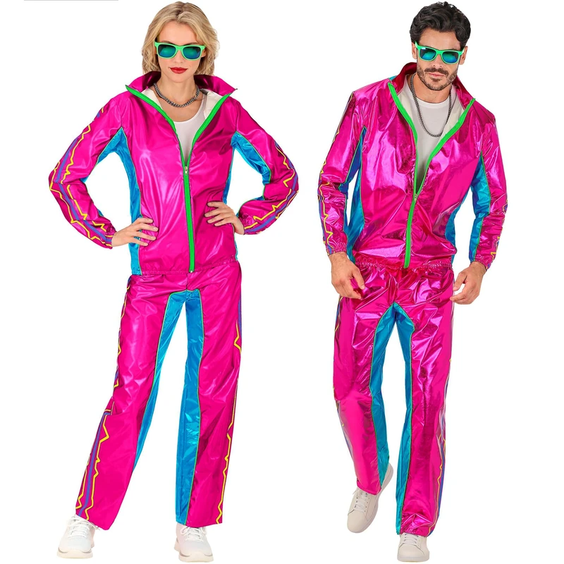 Widmann W Costume Tracksuit, Pink Metallic, 80s Outfit, Jogging Suit, Bad Taste Outfit, Fancy Dress Costumes