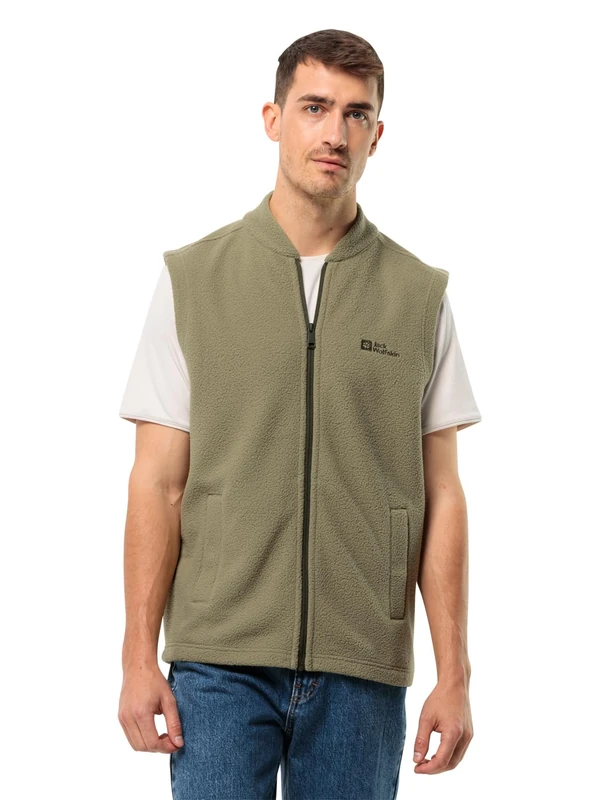 Jack Wolfskin Men's Light Curl Vest M Fleece Vest, Bay Leaf, XXL, Bay Leaf, XXL - Image 1