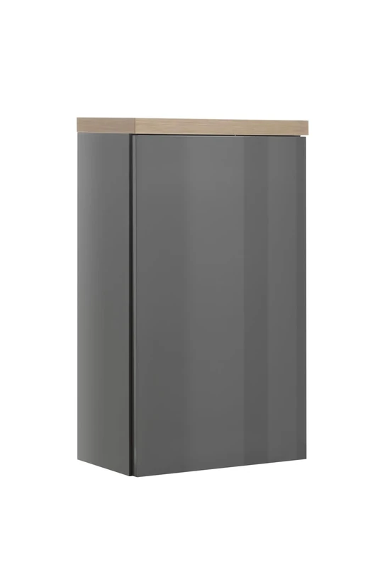 Composad Bathroom Wall Unit, Engineered Wood, Grey, (LxAxP): 39.6x66.8x22 cm
