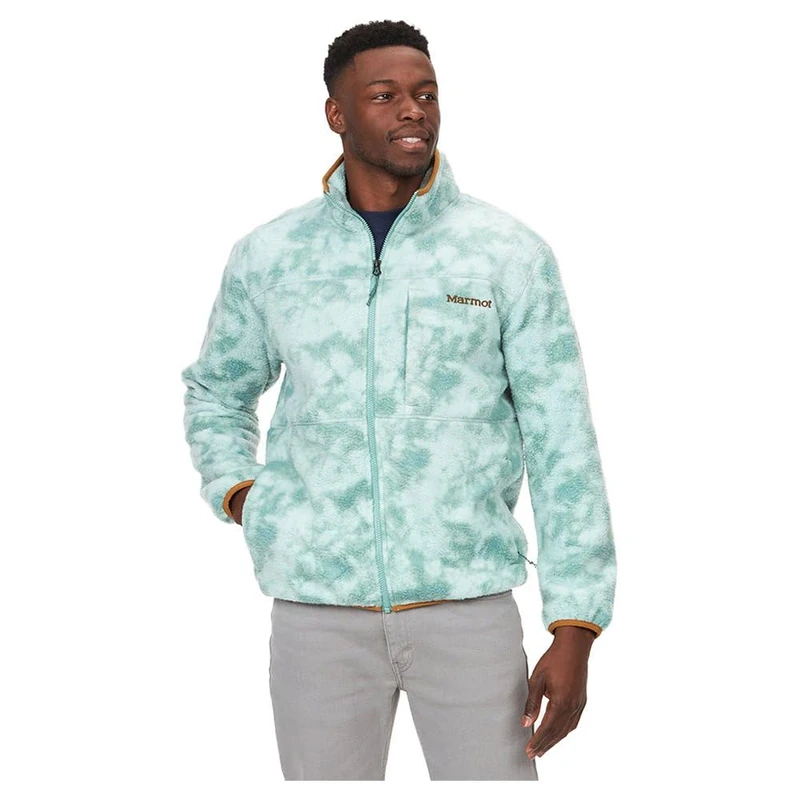 Marmot Men's Aros Printed Fleece Jacket, Warm fleece jacket, full zip outdoor sweatshirt, breathable and wind-resistant sweater
