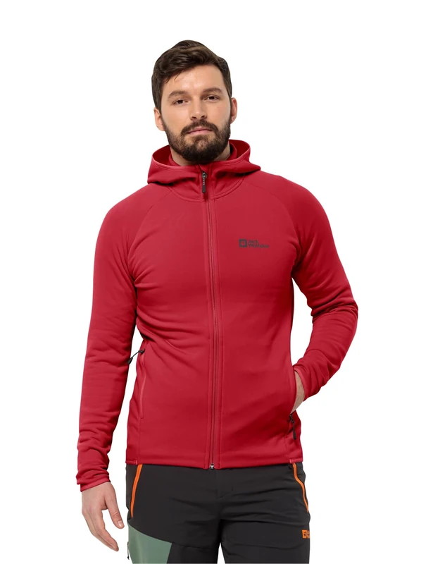 Jack Wolfskin Men's Baiselberg Hooded Fz M Fleece Jacket, Black, S EU