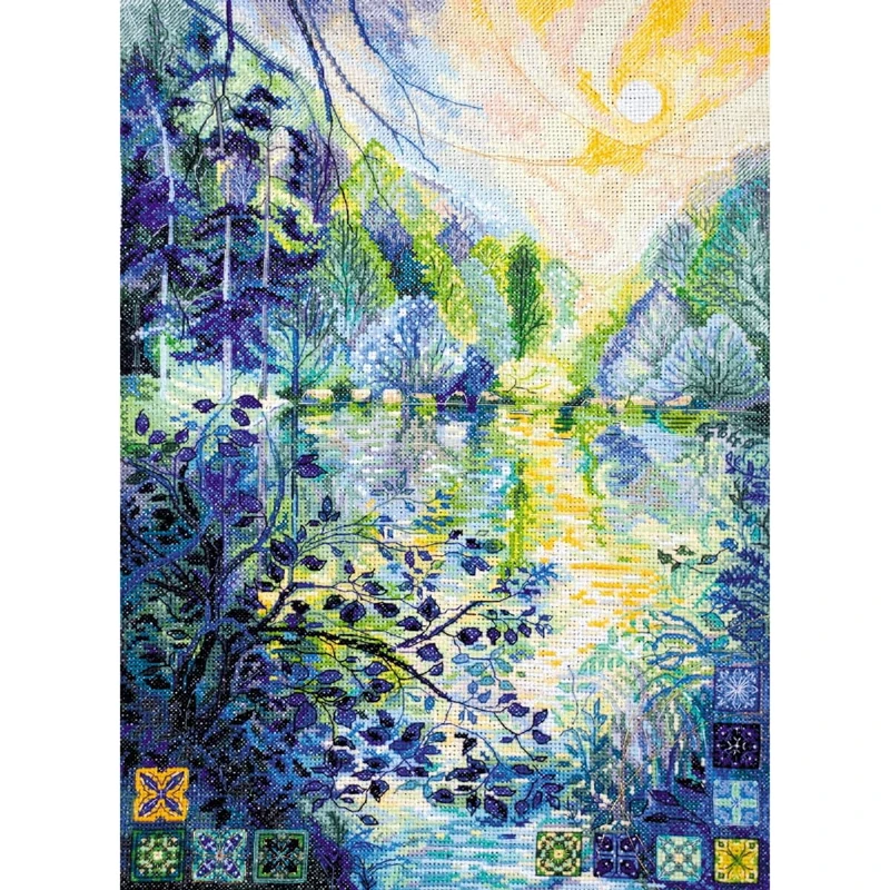 Abris Art Cross Stitch Embroidery kit, Cotton, White, Normal