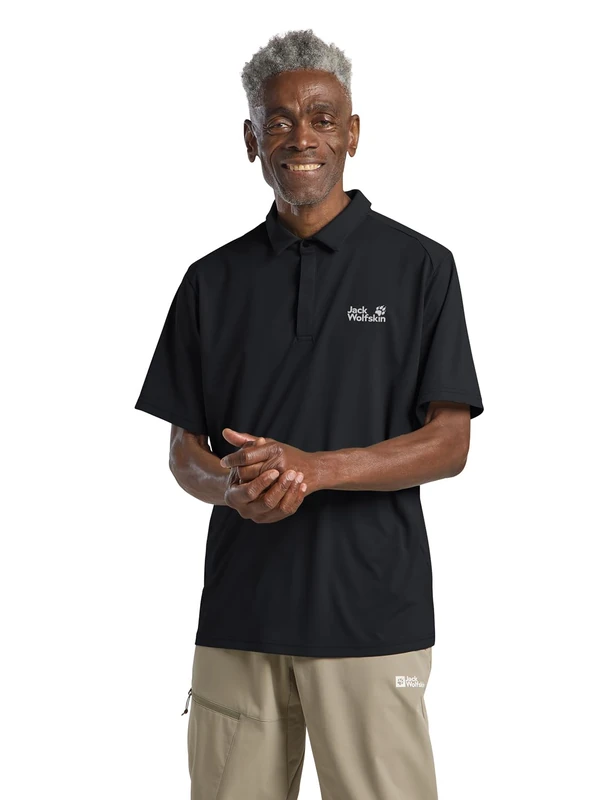 Jack Wolfskin Delgami Polo M, Black, XL
